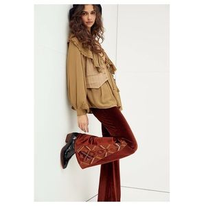 Free People Driftwood Farrah Velvet Flare Pants